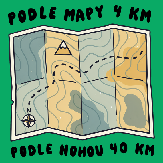 Podle mapy 4 km