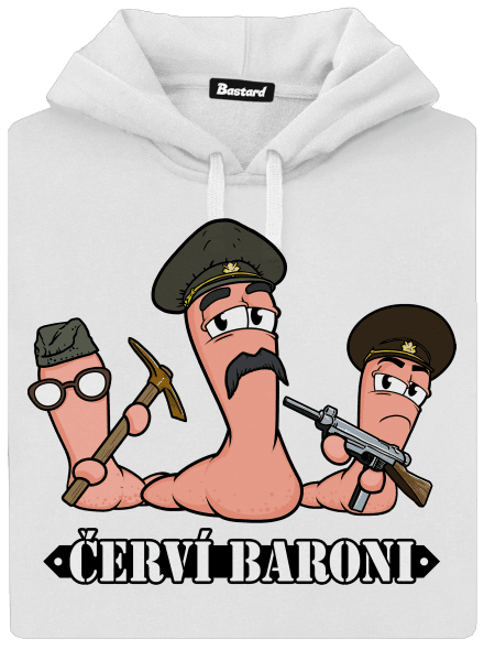 Červí baroni dámská mikina klokanka White