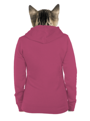 Bez potisku dámská mikina na zip Magenta