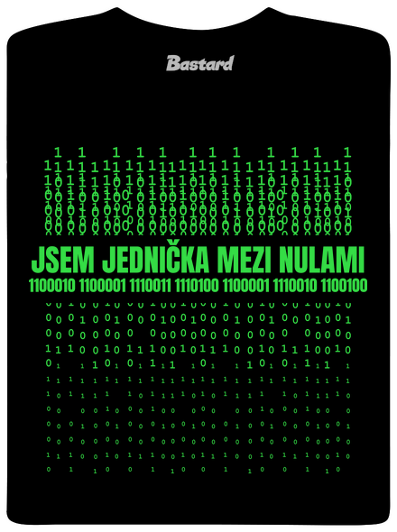 Jednička mezi nulami pánské dlouhý rukáv Black