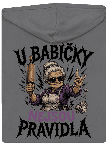 U babičky dámská mikina na zip Steel Gray