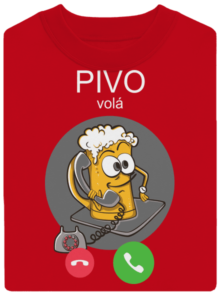 Pivo volá unisex mikina bez kapuce Red