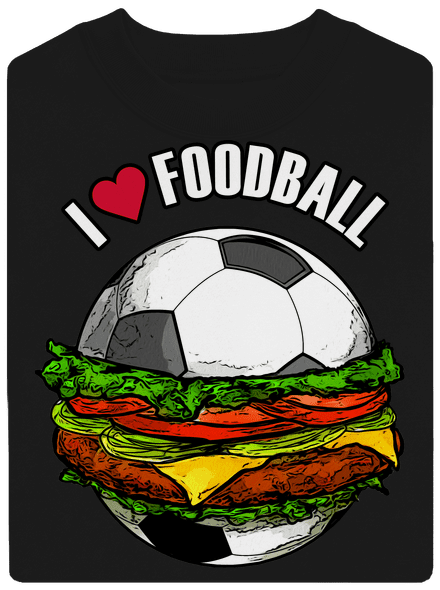 Foodball unisex mikina bez kapuce Black