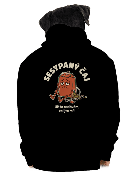 Sesypaný čaj pánská mikina na zip Black
