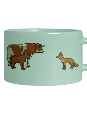 Vůl, pes a vulpes hrnek makronka Mint Macaron