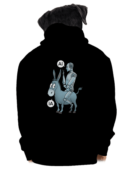 Osel a AI pánská mikina na zip Black