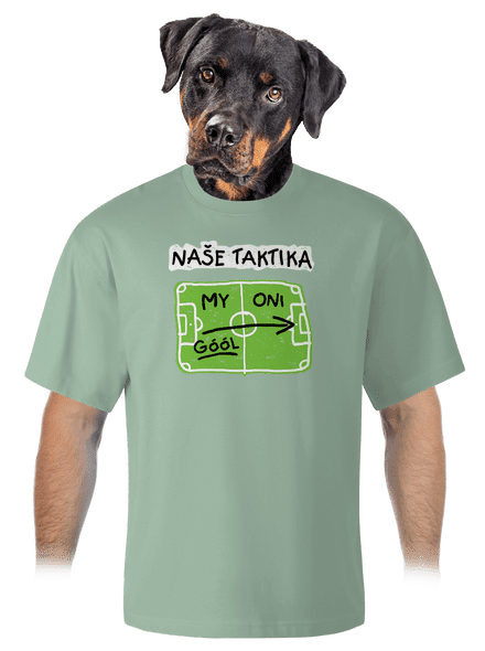 Naše fotbalová taktika unisex tričko oversized Sage