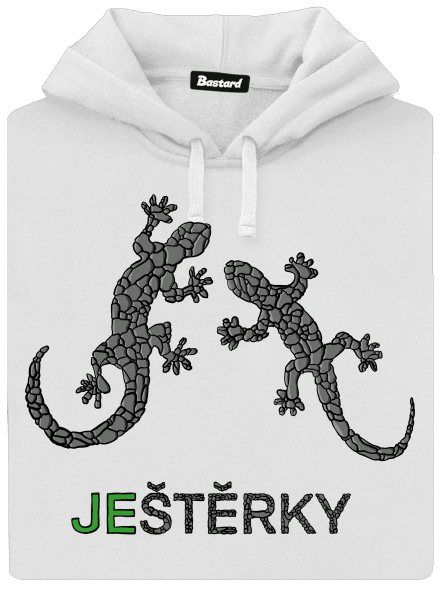 Ještěrky dámská mikina klokanka White