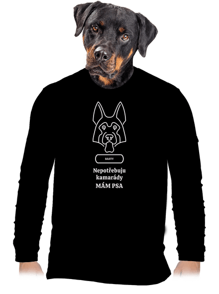 Nemůžu, mám psa pánské dlouhý rukáv Black