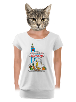 Las Vegan dámské tričko s lemem White