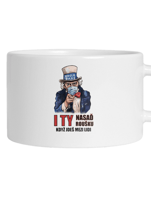 Nasaď roušku hrnek makronka White