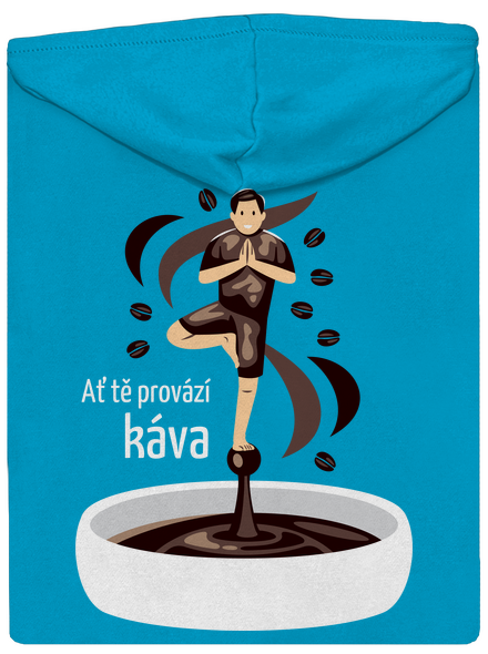 Káva provází dámská mikina na zip Blue Atol