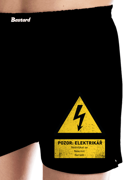 Pozor elektrikář pánské trenky Black
