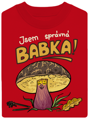 Babka a hříbeček unisex mikina bez kapuce Red