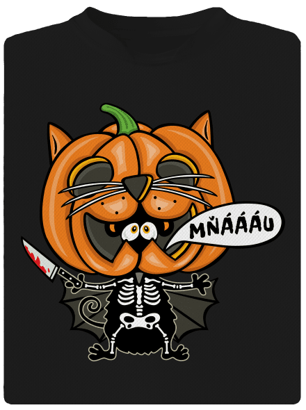 Halloweenská kočička pánské sportovní tričko Black