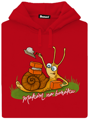 Makám na baráku pánská mikina klokanka Red