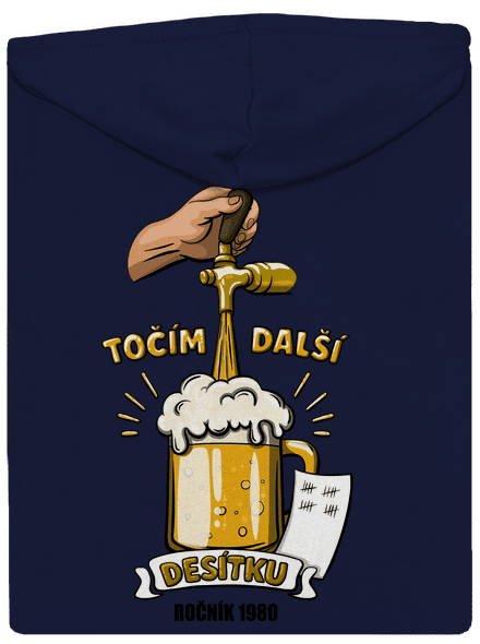 Točím další desítku pánská mikina na zip Navy