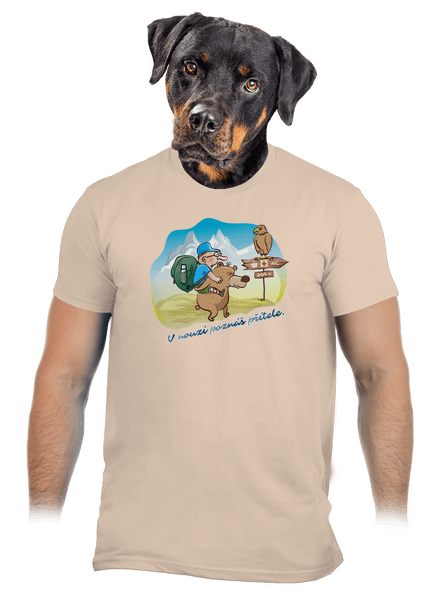 Přítel v nouzi pánské tričko Sand