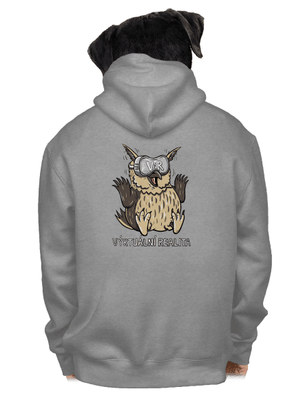 Výrtuální realita pánská mikina na zip Light Melange