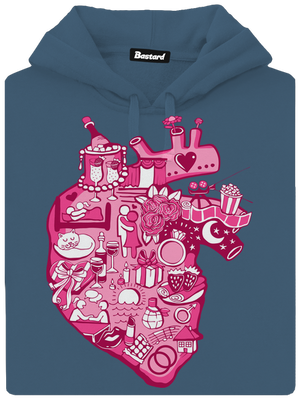 Srdce bije pro  dámská mikina klokanka Denim