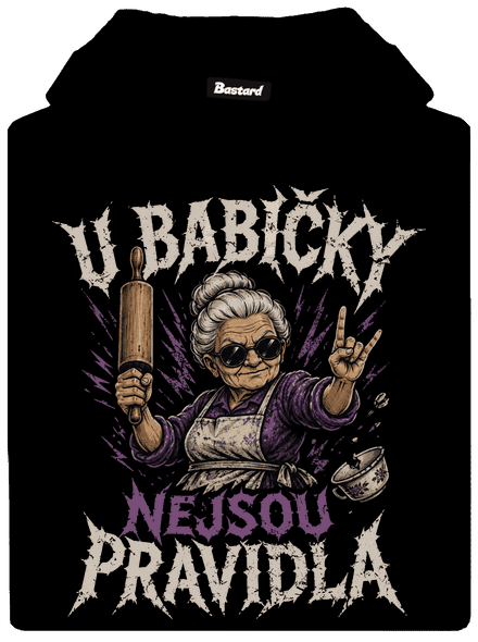U babičky dámská mikina klokanka Black
