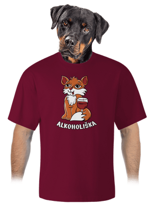 Vínová Alkoholiška unisex tričko oversized Garnet