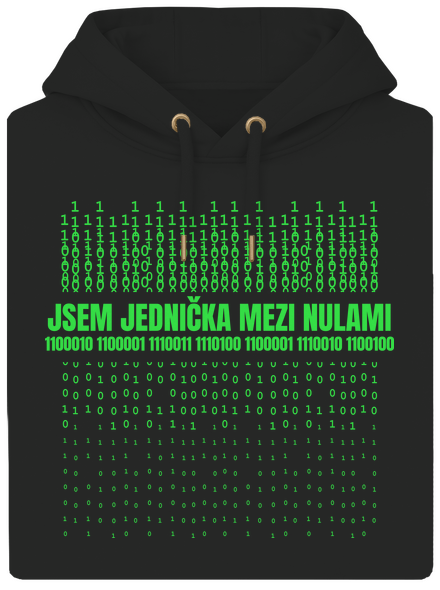 Jednička mezi nulami unisex mikina premium Dark Black
