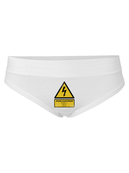 Pozor elektrikář dámské kalhotky White