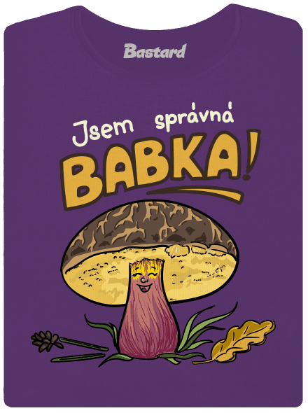 Babka a hříbeček dámské tričko premium Purple