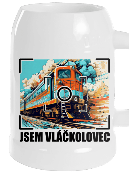 Jsem vláčkolovec půllitr White