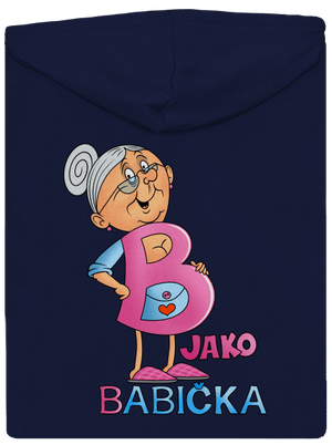 B jako babička pánská mikina na zip Navy