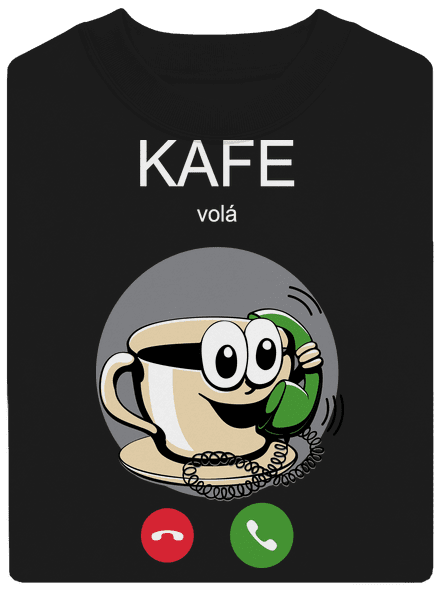 Kafe volá unisex mikina bez kapuce Black
