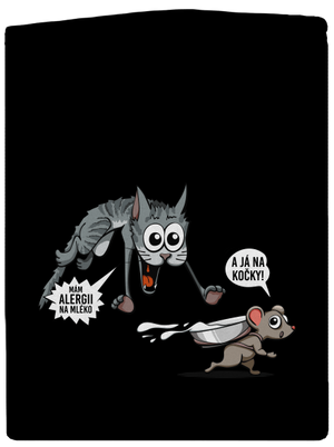 Alergická kočka a myš pánská mikina na zip Black