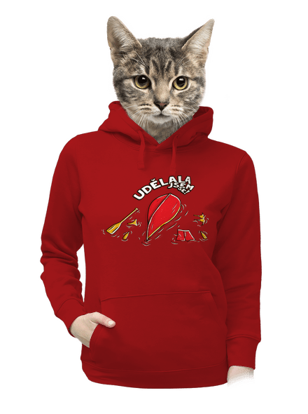 Udělal jsem se dámská mikina klokanka Red Mal