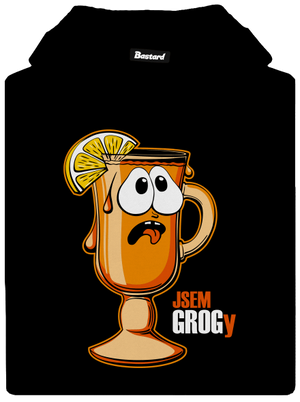 Jsem grogy pánská mikina klokanka Black