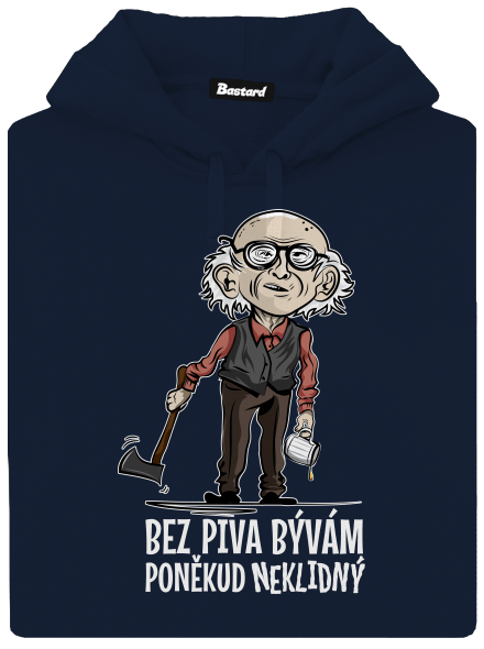 Neklidný bez piva pánská mikina klokanka Navy