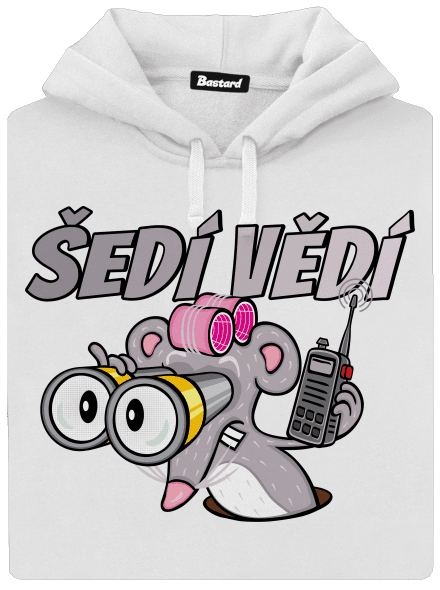 Šedí vědí - myš dámská mikina klokanka White