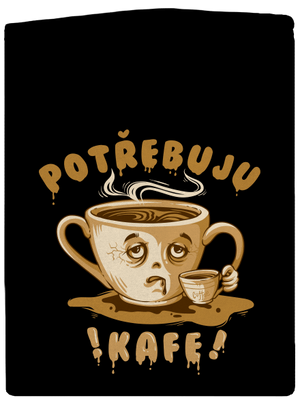Potřebuju kafe pánská mikina na zip Black