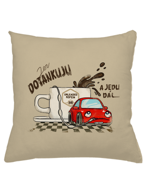 Dotankuju a jedu polštář Beige