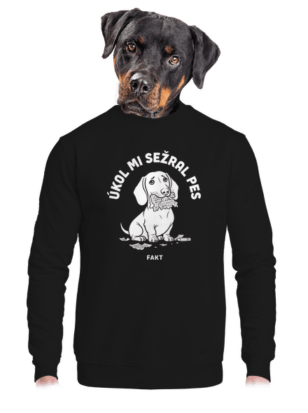 Úkol sežral pes unisex mikina bez kapuce Black