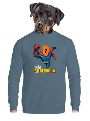 Můj superhrdina unisex mikina bez kapuce Nordic Blue