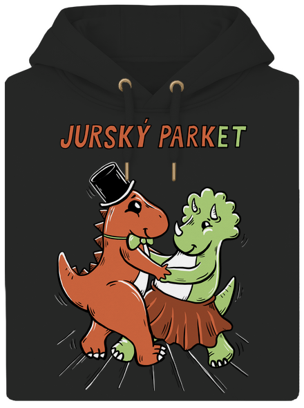 Jurský parket unisex mikina premium Dark Black