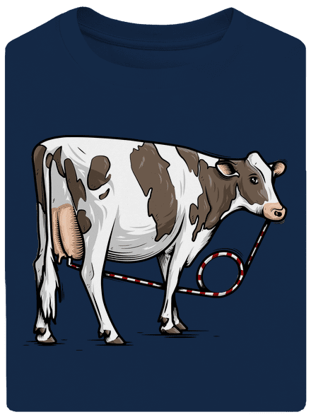 Cow drink unisex tričko oversized Midnight Blue