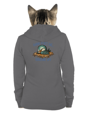 Ranní ptáče spí dámská mikina na zip Steel Gray