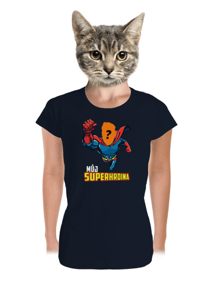 Můj superhrdina dámské tričko premium Navy Mal
