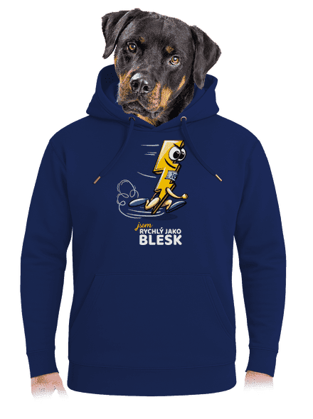 Rychlý jako blesk unisex mikina premium Navy