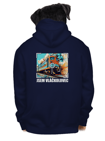 Jsem vláčkolovec pánská mikina na zip Navy