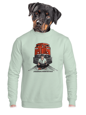 Studentská kolej unisex mikina bez kapuce Blush Mint