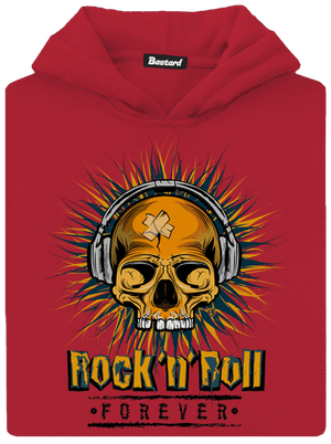 Rock'n'Roll forever dětská mikina klokanka Fire Red