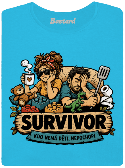 Survivor  dámské tričko s lemem Blue Atol